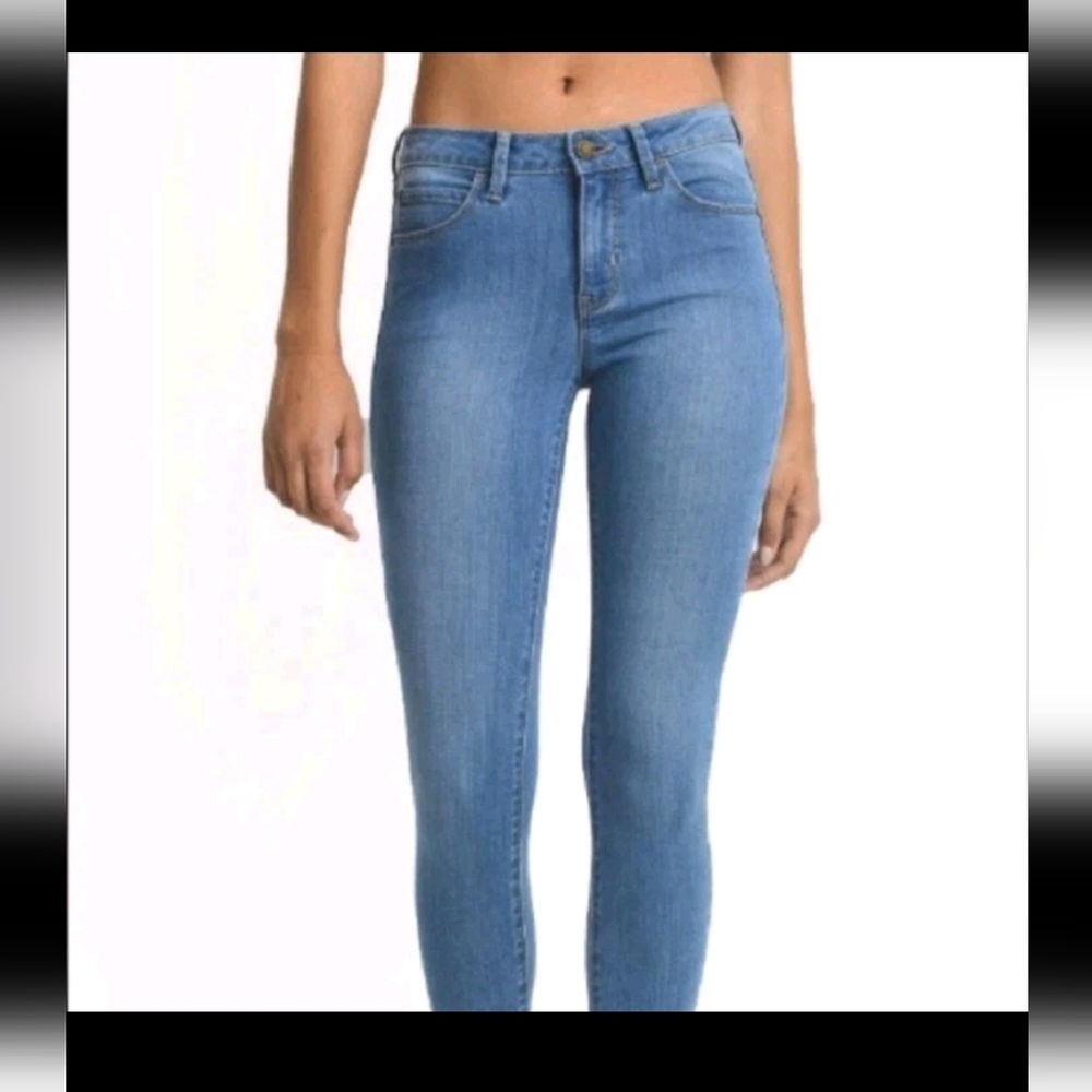 Just Black Denim Skinny Stretch Jeans Made in USA Light Wash Mid Rise Size 24
